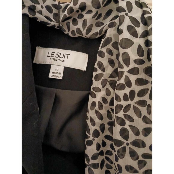Black Blazer Suit Jacket NWT 12 Button Front & Scarf LeSuit Convertible Sleeves - Picture 7 of 12